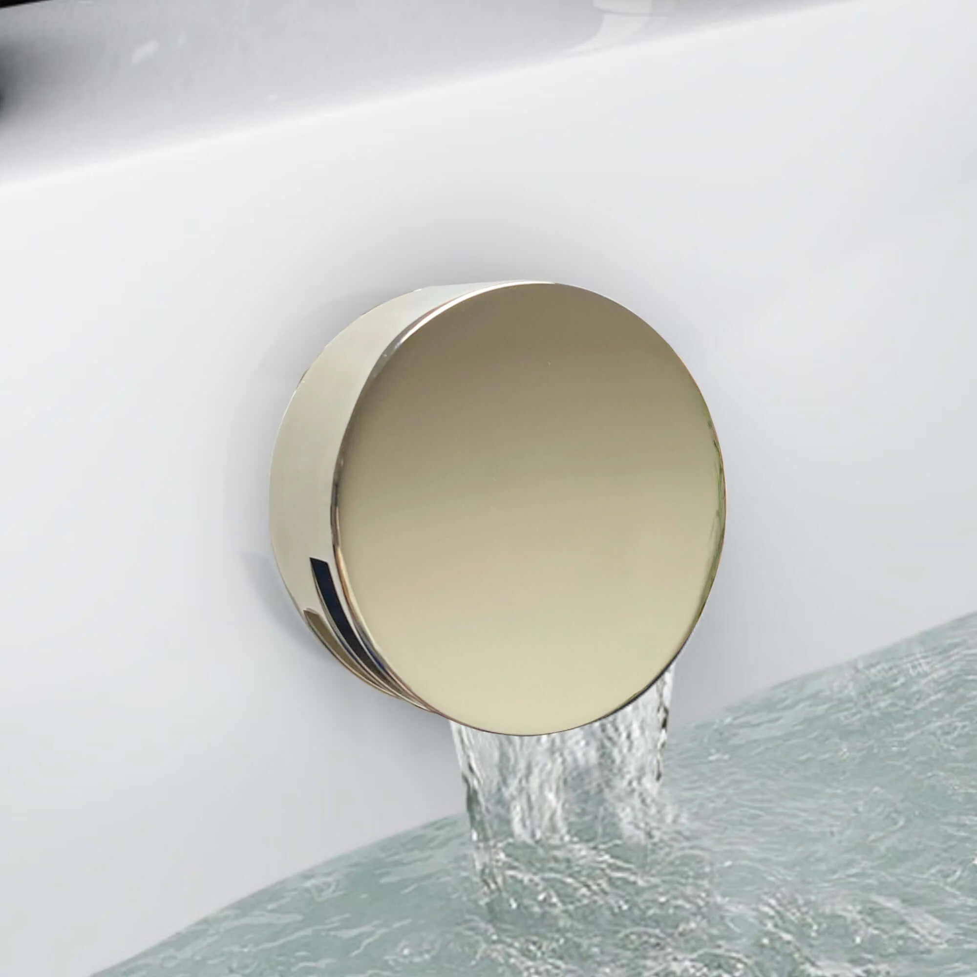 Traditional overflow bath filler with 3/4" deck bath side valves (pair) - gold - Image 2