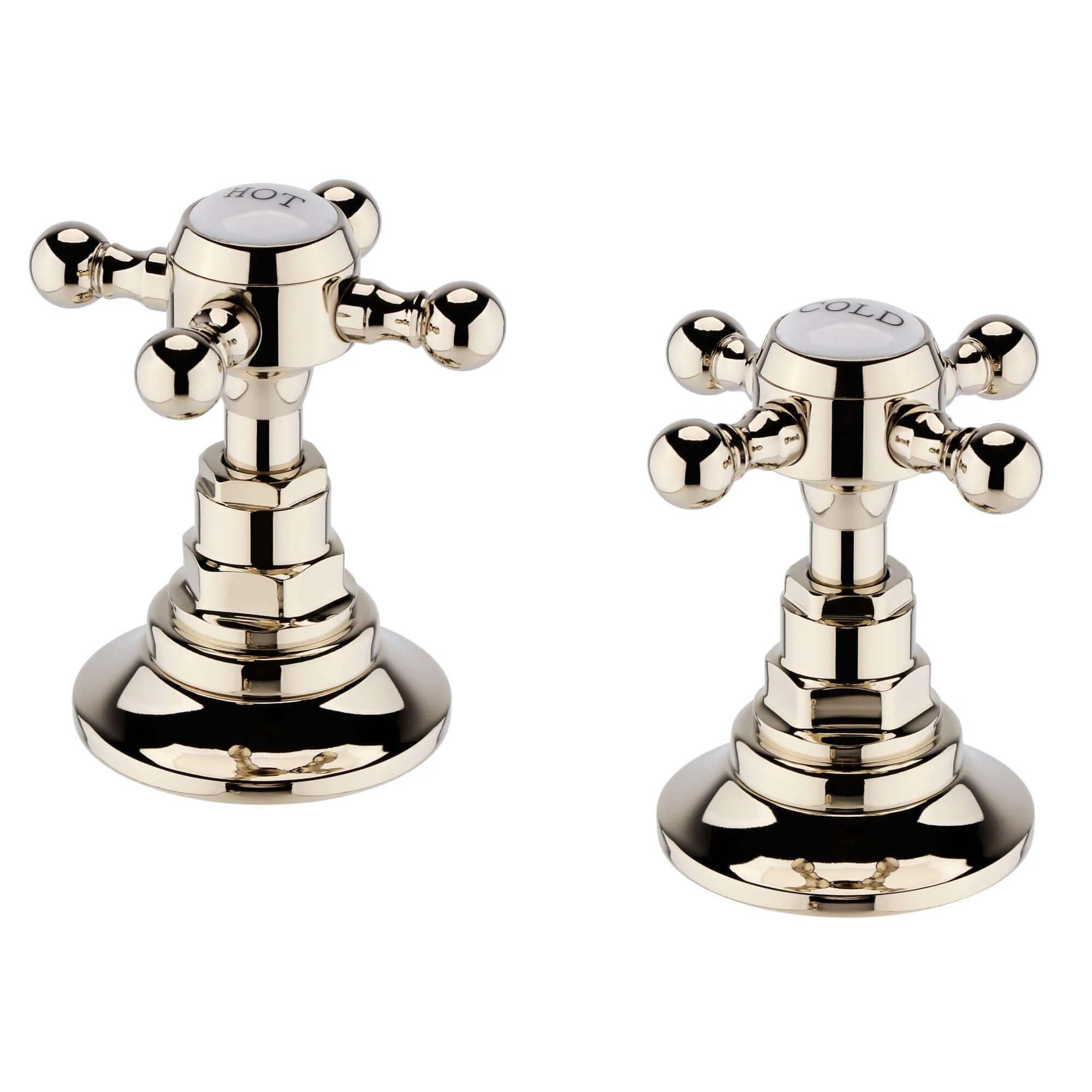 Traditional overflow bath filler with 3/4" deck bath side valves (pair) - gold - Image 3