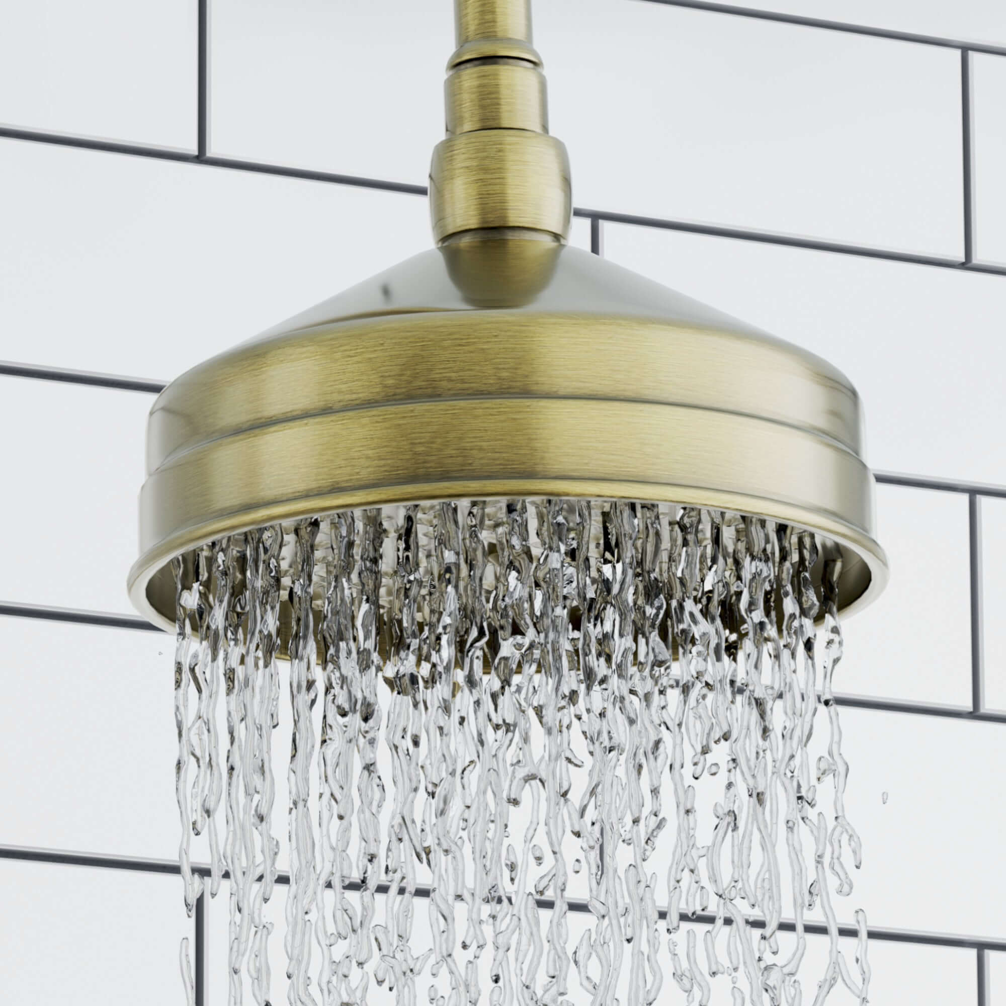 Traditional shower head apron rose brass 150mm - antique brass - Image 2
