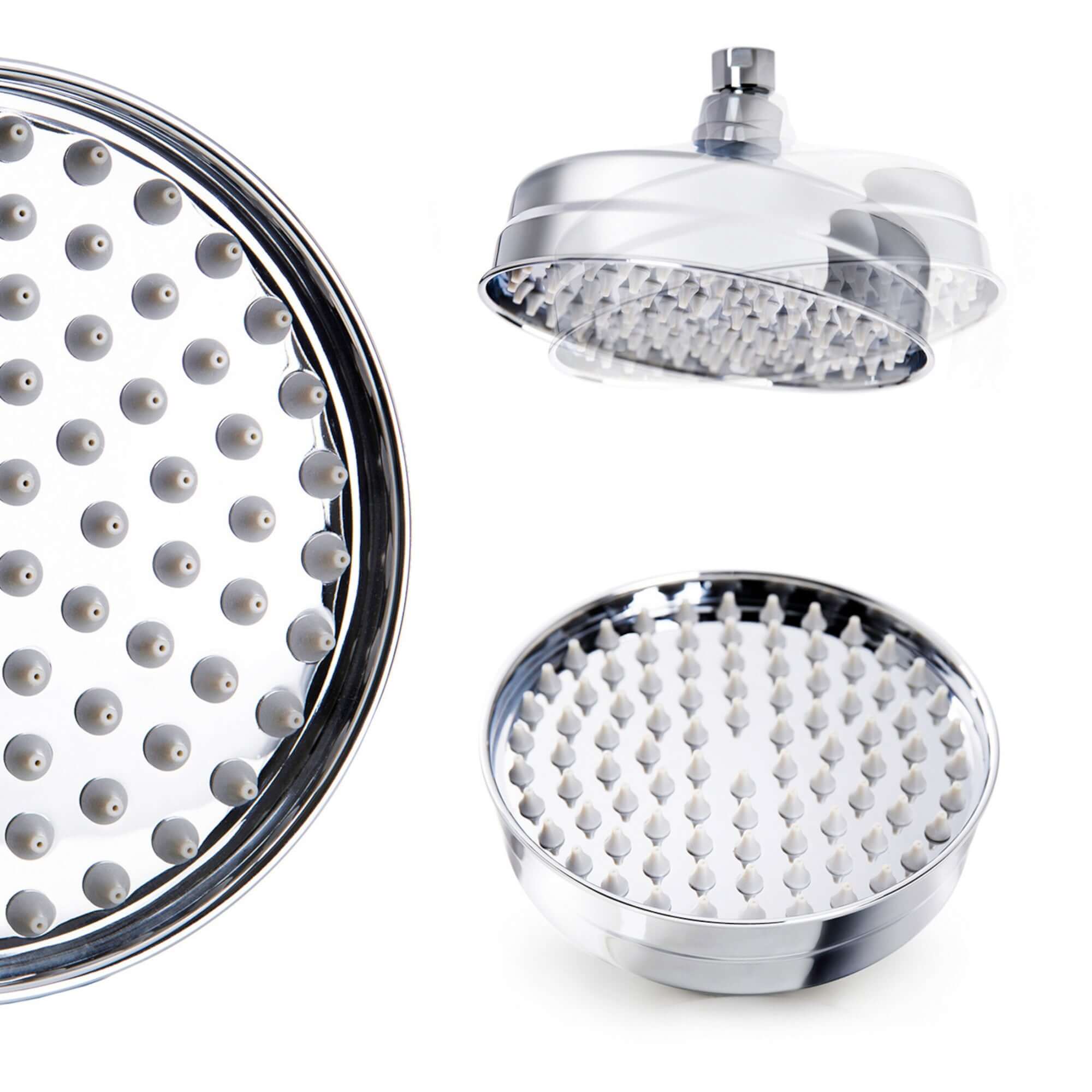 Chrome Traditional shower head apron rose brass 150mm - Image 3