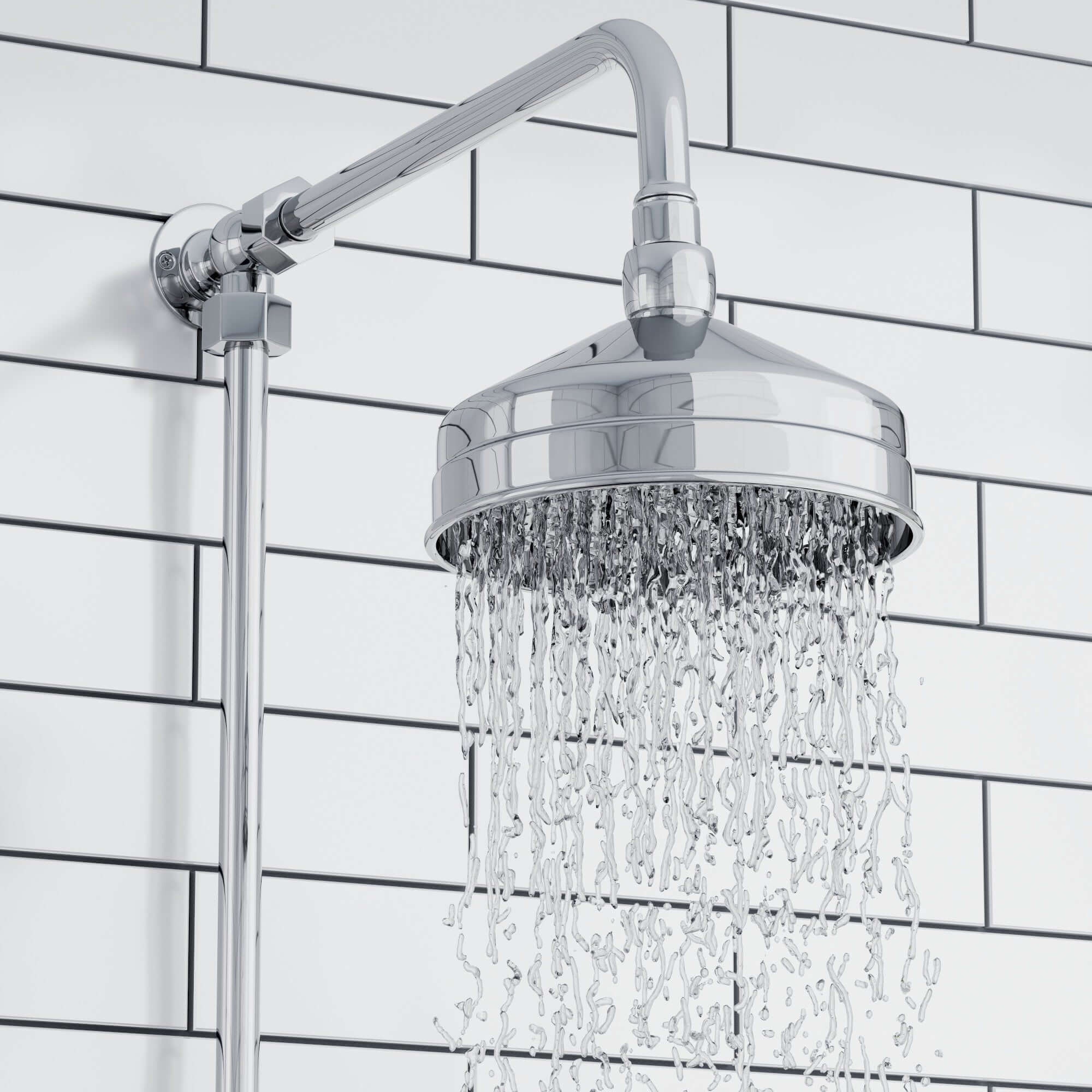 Chrome Traditional shower head apron rose brass 150mm - Image 5