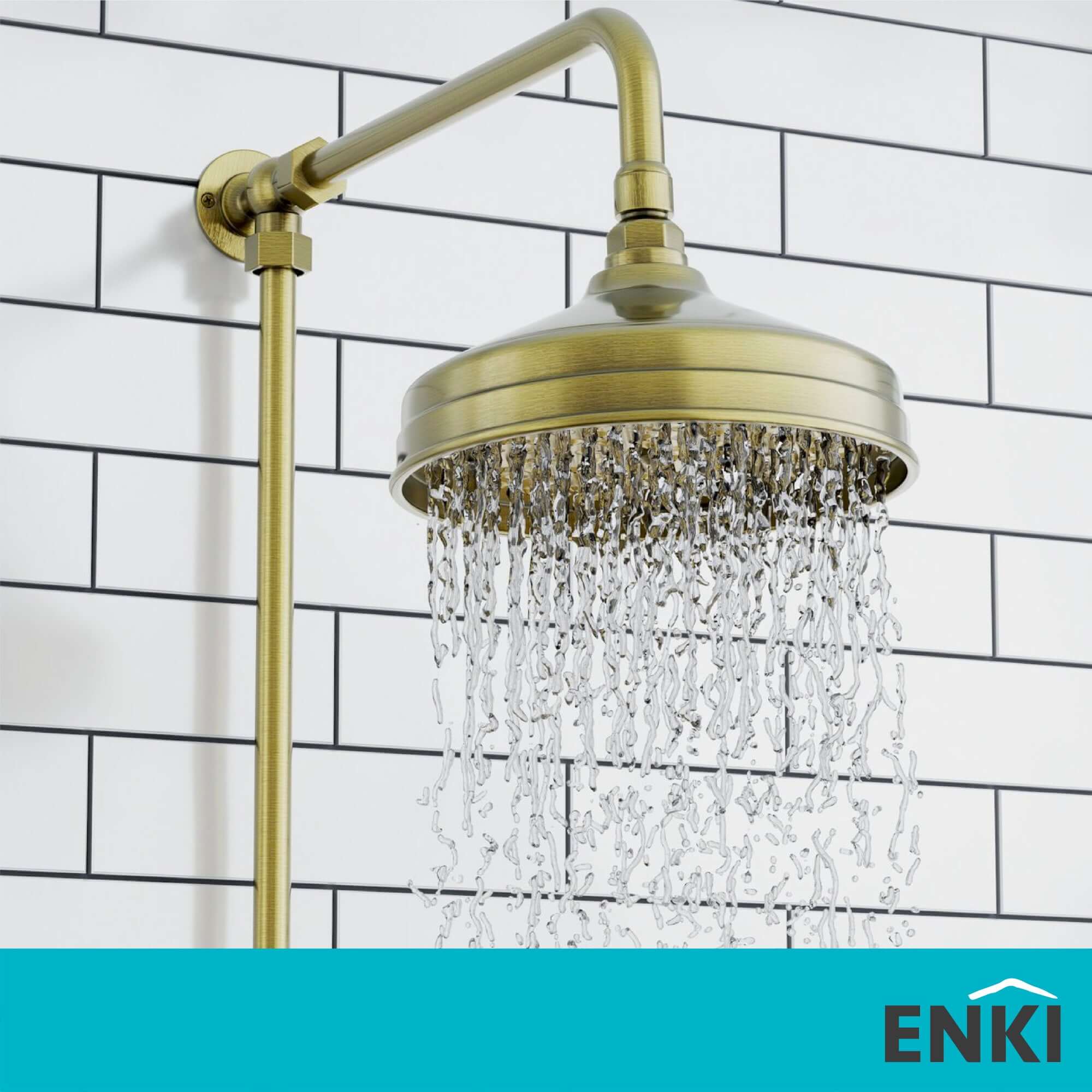Traditional shower head apron rose brass 200mm - antique brass - Image 6