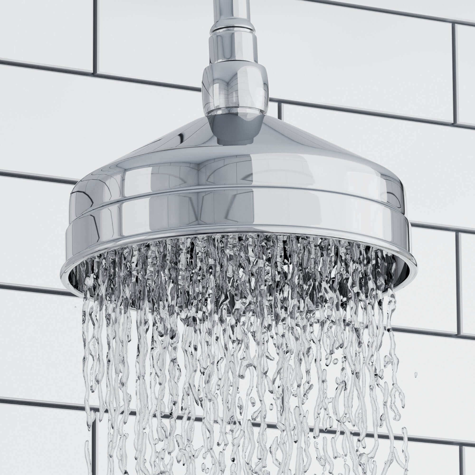 Traditional Wall Fixed Apron Brass Shower Head 6" With Shower Arm - Chrome - Image 2