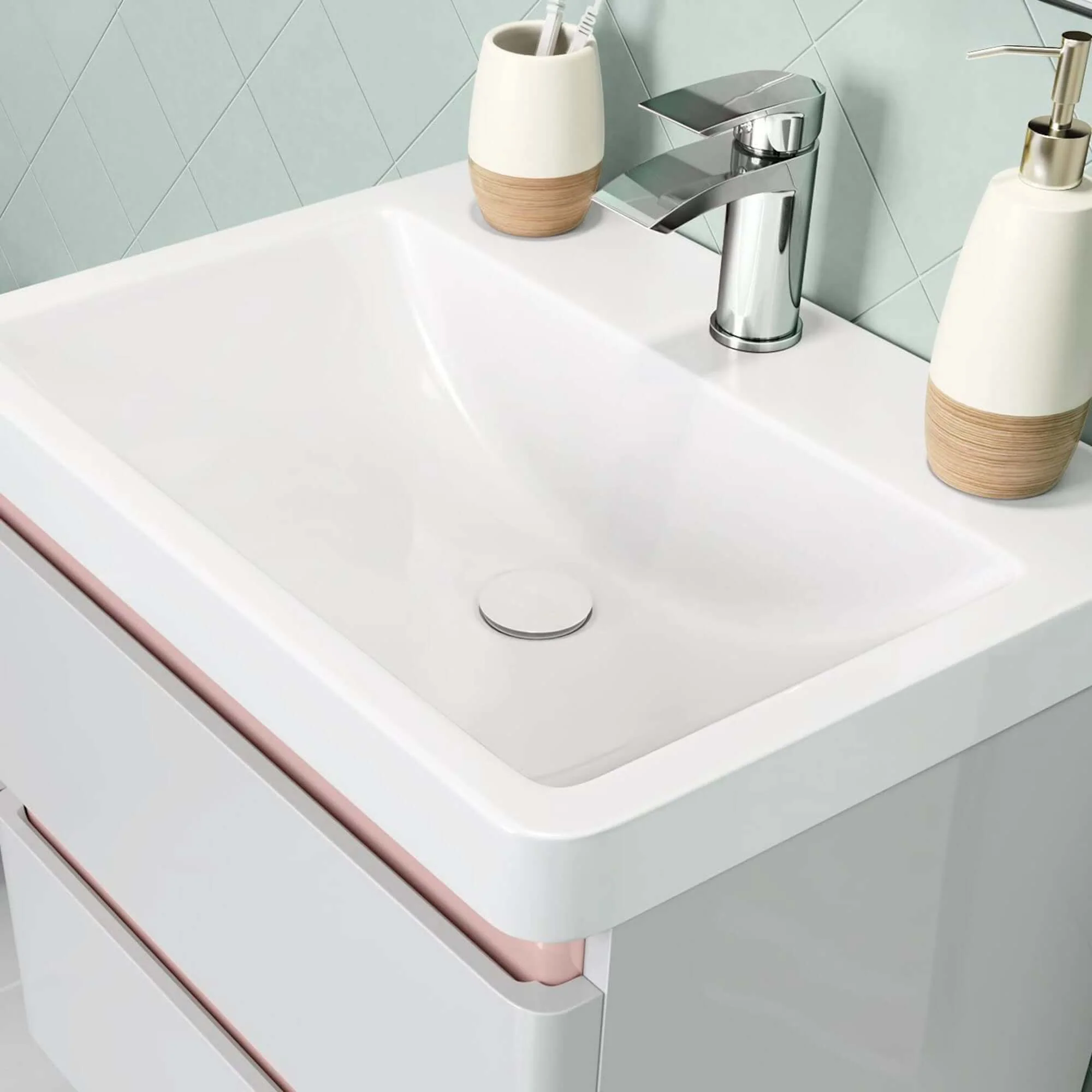 Universal click clack or freeflow basin waste for sinks with or without overflow - matt white - Image 4