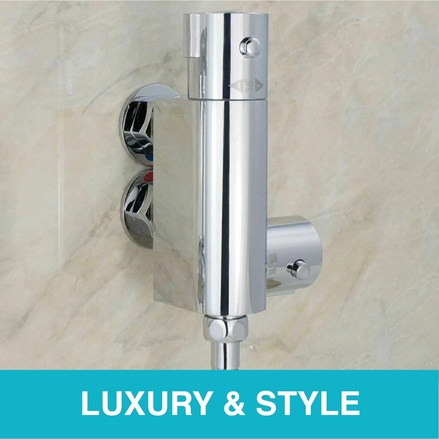 Vero mini vertical thermostatic shower bar mixer valve - chrome - Image 3