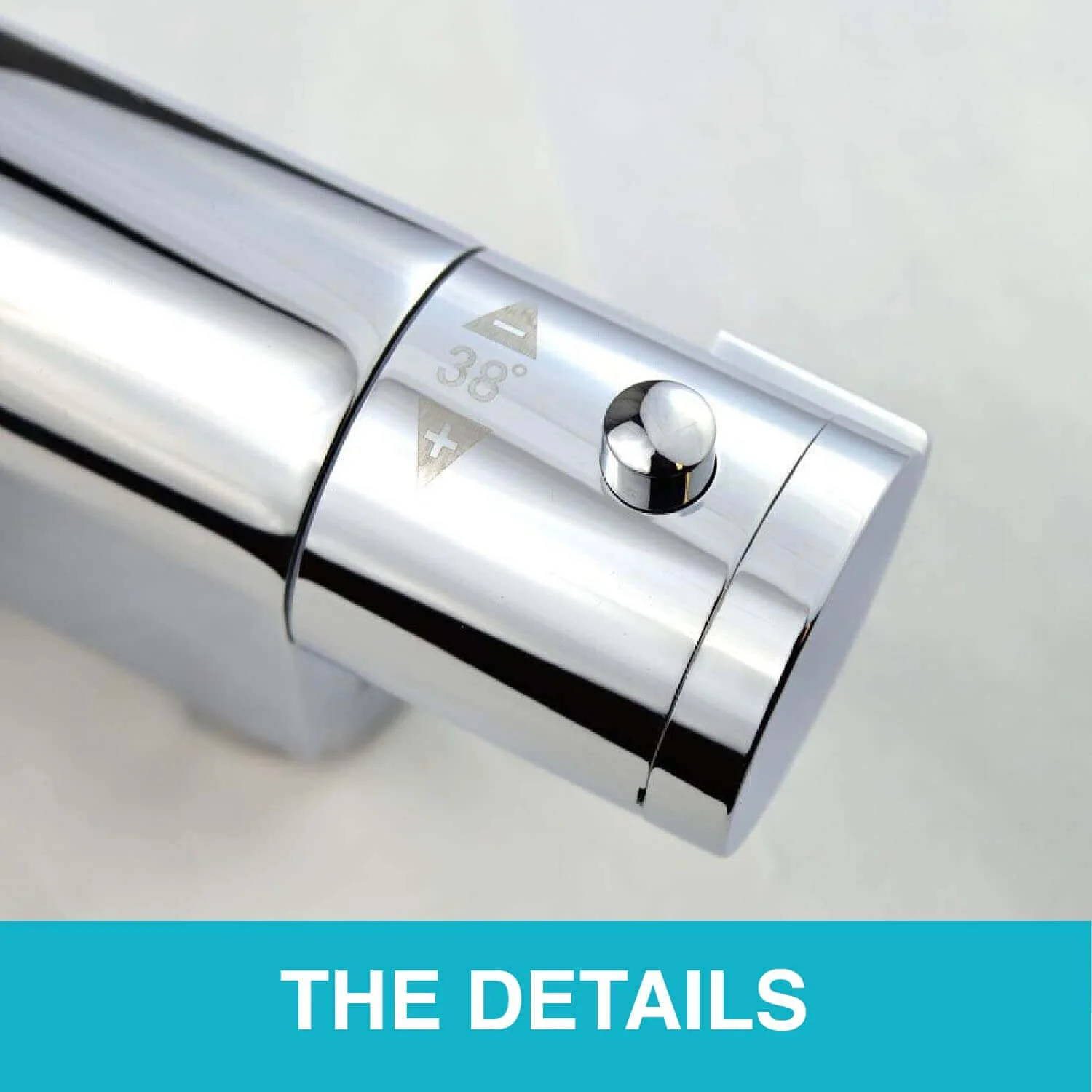 Vero mini vertical thermostatic shower bar mixer valve - chrome - Image 4