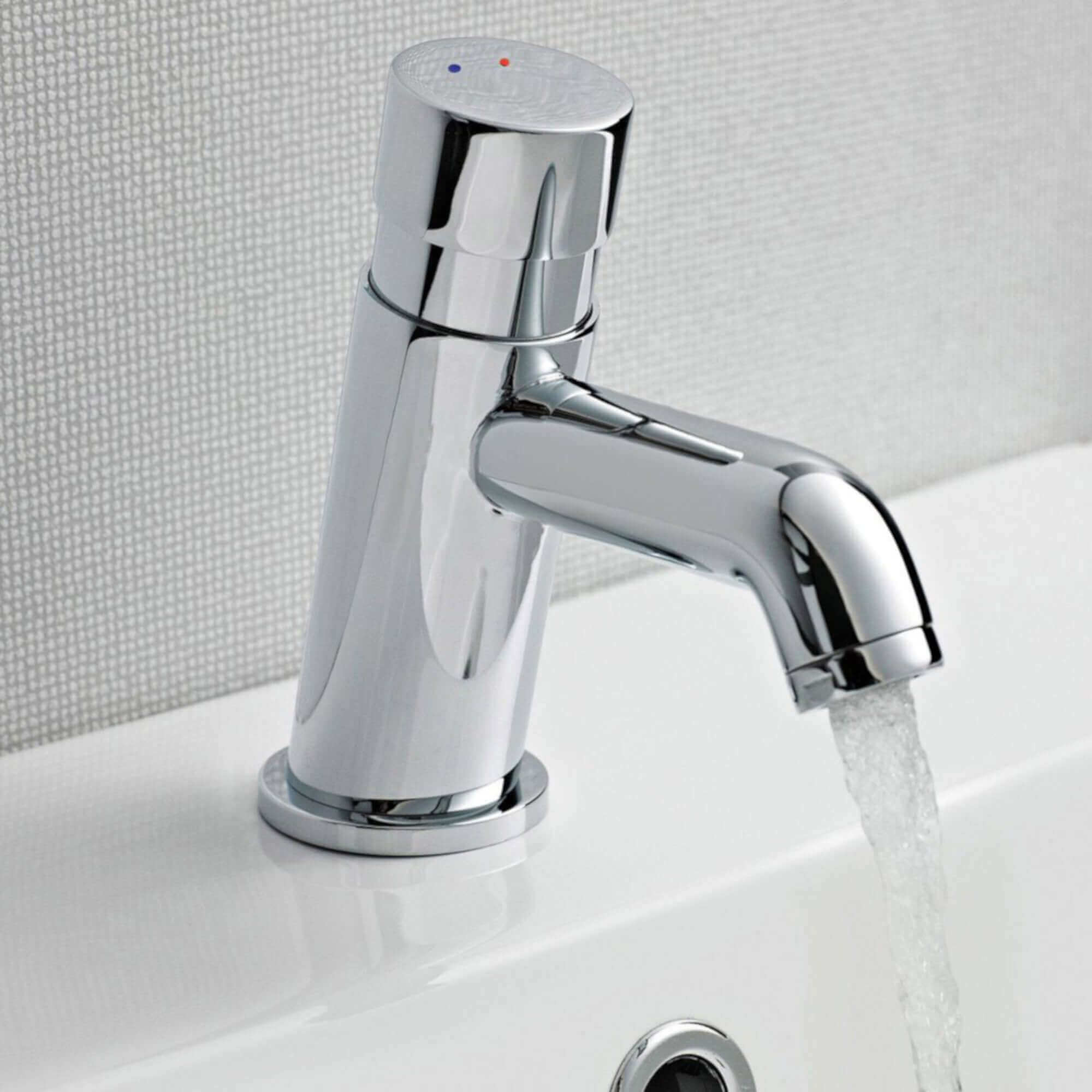 Vision mono non concussive time adjustable basin mixer tap modern - chrome - 12 pack - Image 3