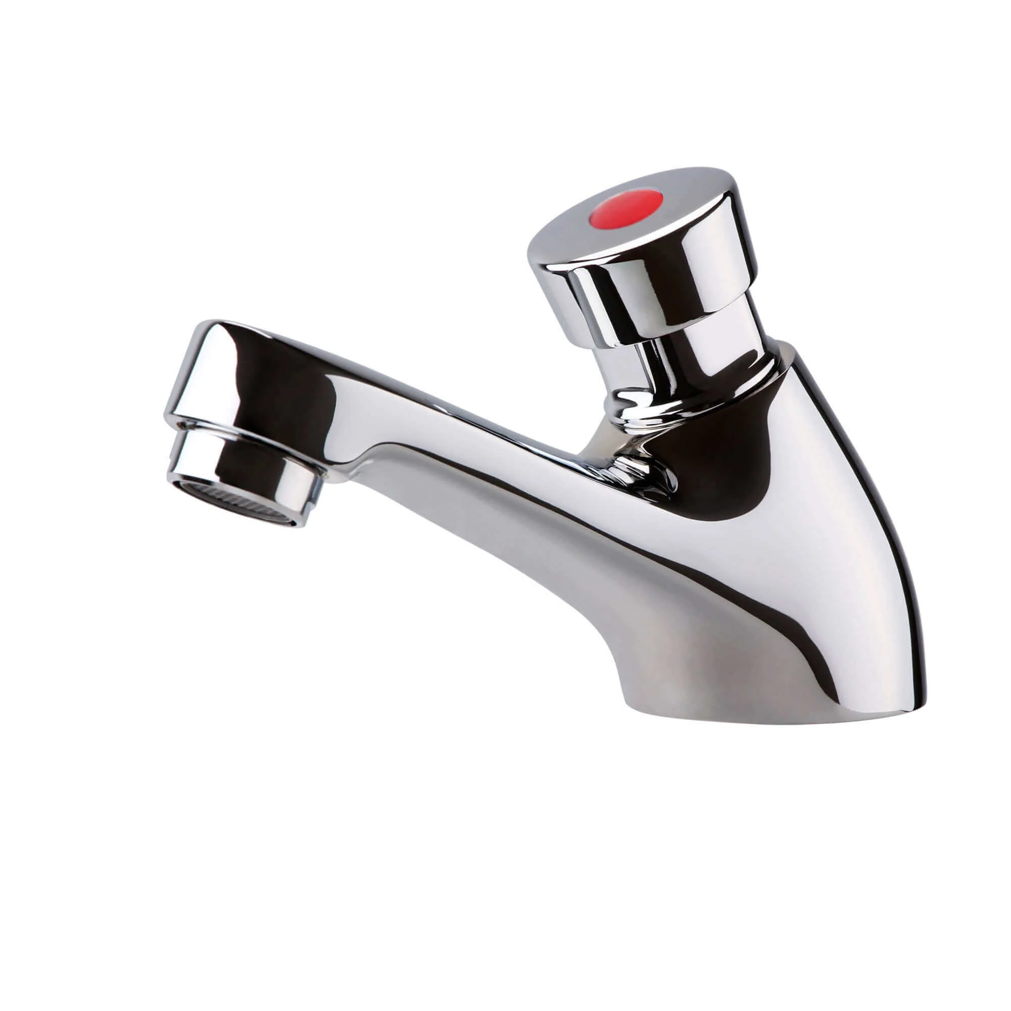 Ergo non concussive twin hot & cold pillar basin taps time adjustable - chrome - Image 3