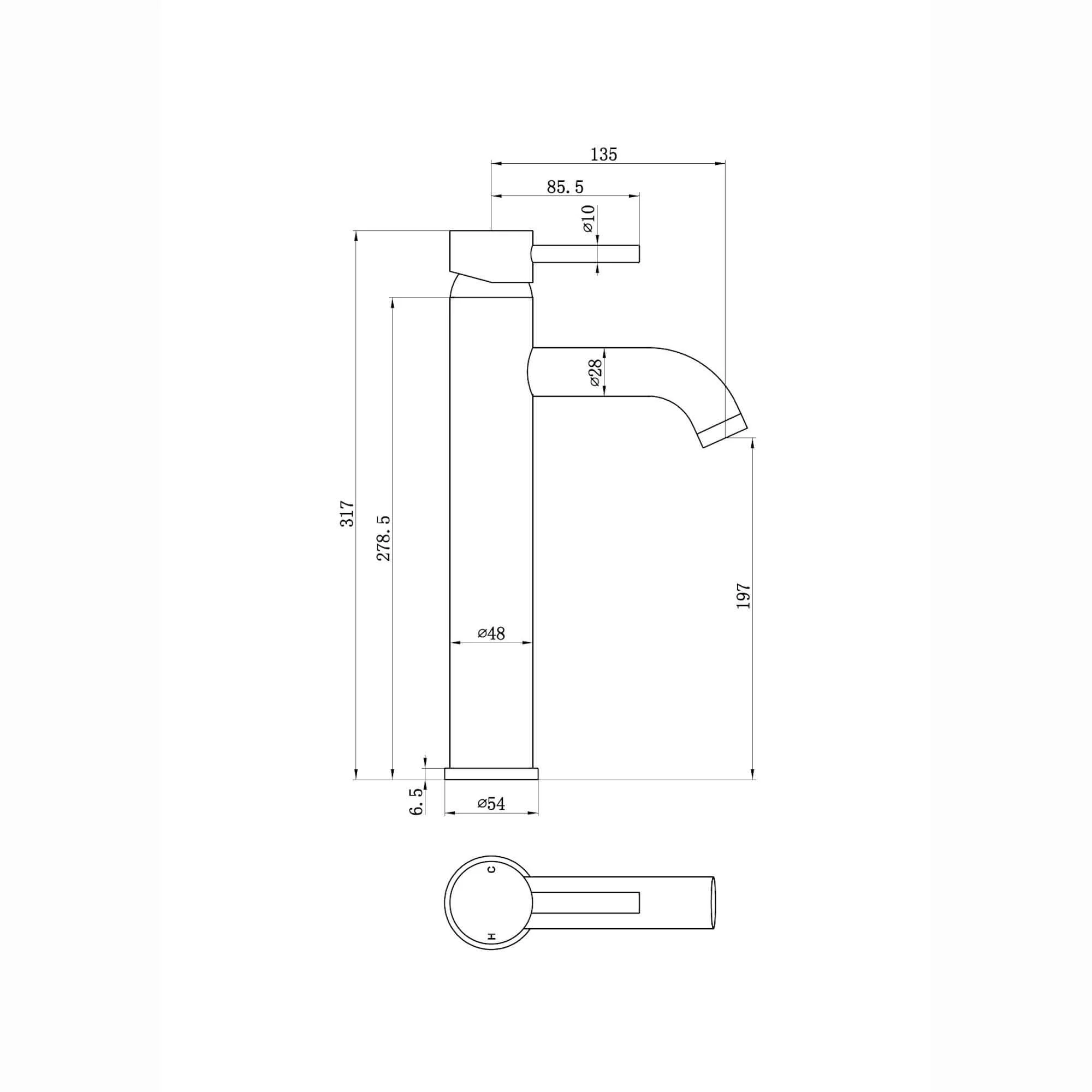 Zara basin mixer tap high rise - matt black - Image 6